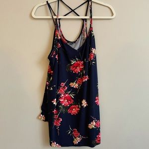 PAPERMOON FLORAL CROSS BACK TANK 2X
